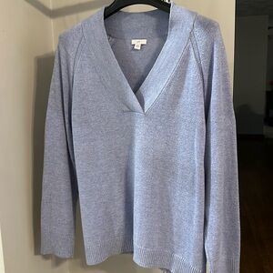 J. Jill V Neck sweater, heathered blue, size Lg